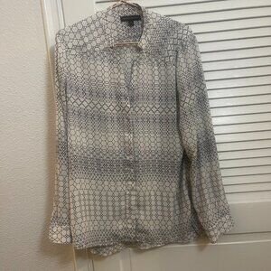 Banana Republic Sheer Geometric Print Blouse Medium